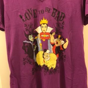 NWOT Disney Store Womens Purple short sleeve v-neck sleep shirt.